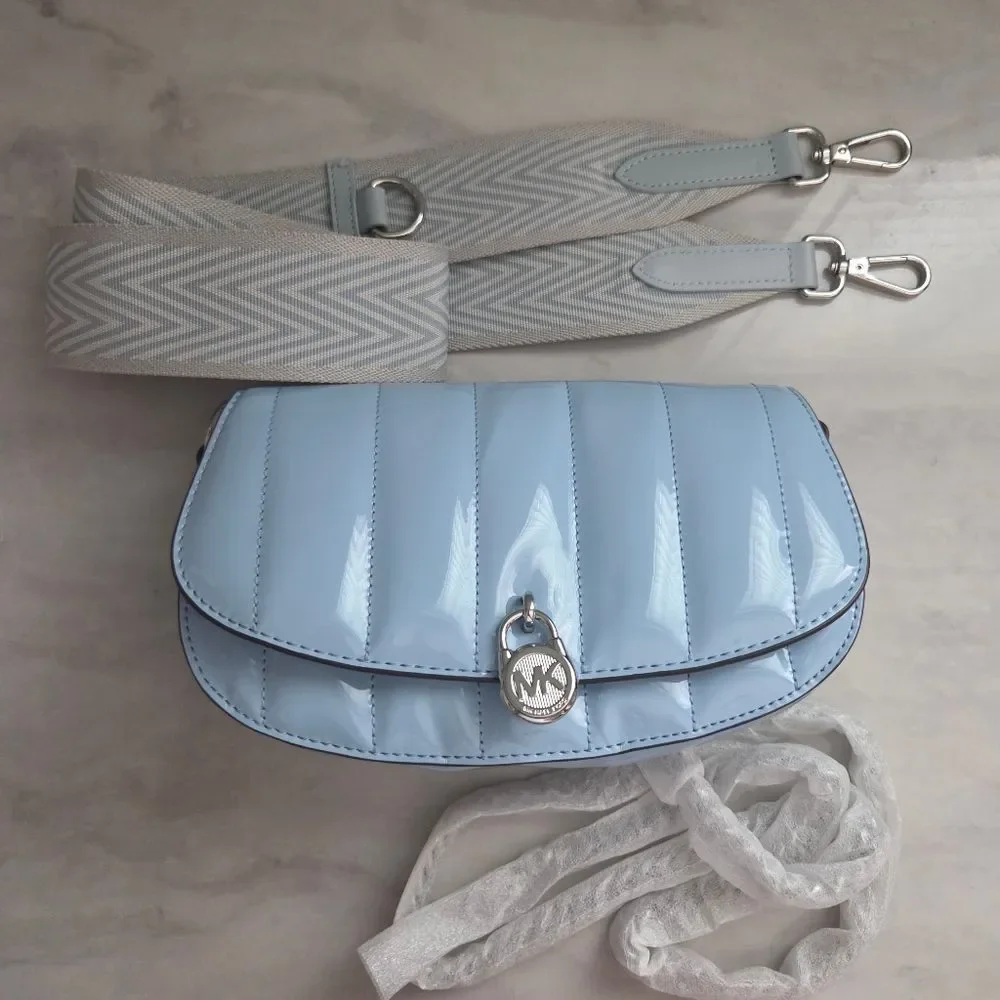 Michael Kors Blue Quilted Shoulder Bag - Picture 3 of 11